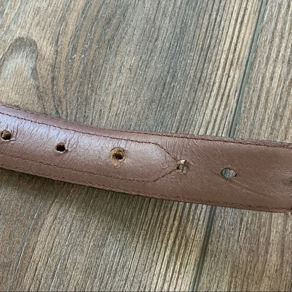 Fossil leather belt